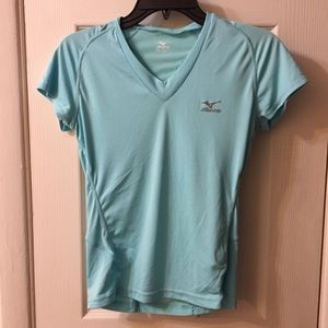 Mizuno light blue running tee shirt